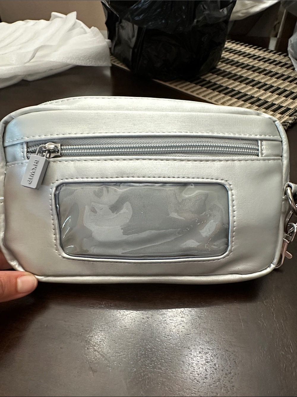 IHKWIP Metallic Silver RFID Wristlet Wallet - Picture 4 of 6